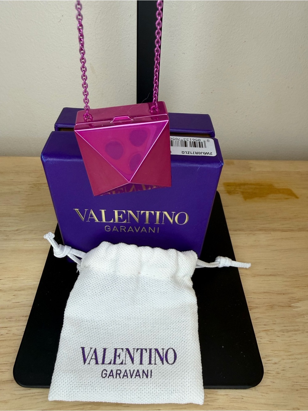 Valentino Garavani Metallic Rockstud Mirror Box Pendant Necklace NWT